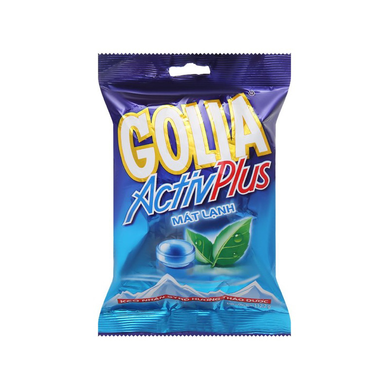 Kẹo mát lạnh GOLIA ActivPlus nhân syro hương thảo dược túi 108g
