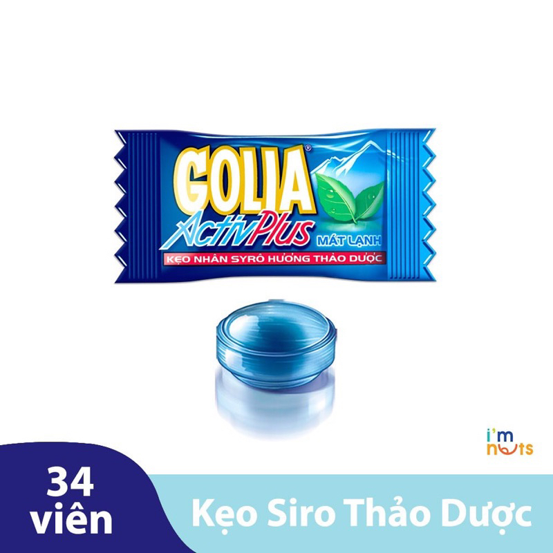 Kẹo mát lạnh GOLIA ActivPlus nhân syro hương thảo dược túi 108g