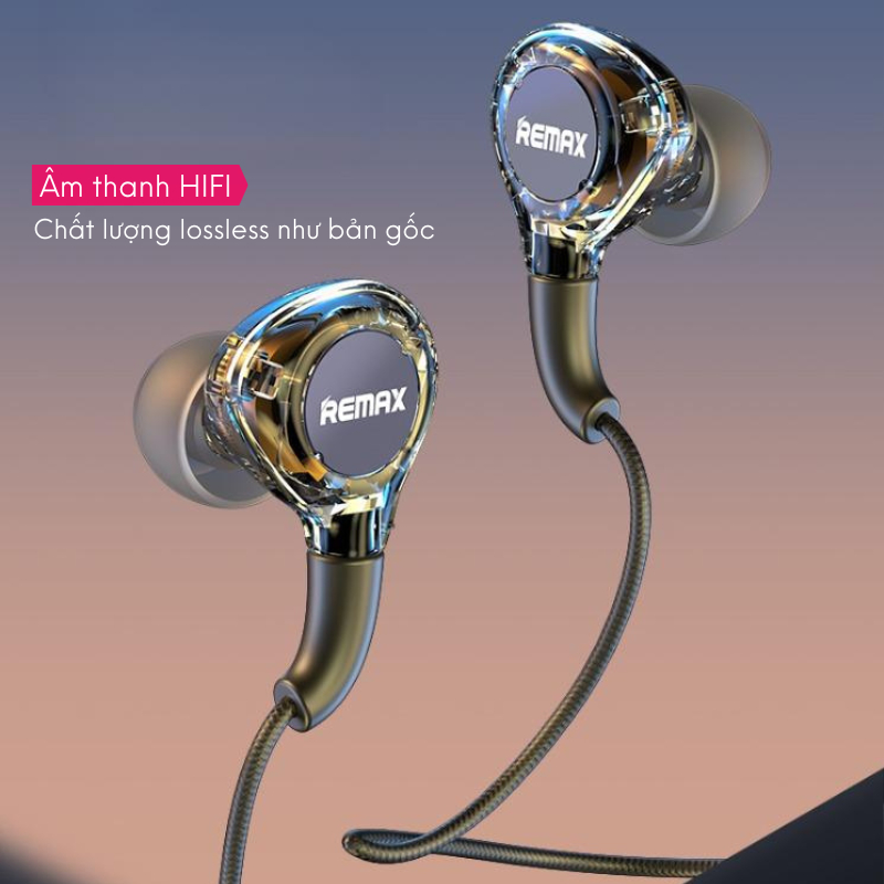 Tai nghe có dây REMAX RM-670 âm thanh HIFI chân dẹt dành cho IPh 7-14promax chống ồn, mic đàm thoại