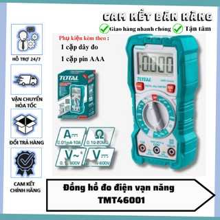 Đồng hồ đo điện vạn năng total tmt46001 thiết bị đo điện cầm tay màn hình lcd 1999 số đếm, đo trên nhiều nguồn