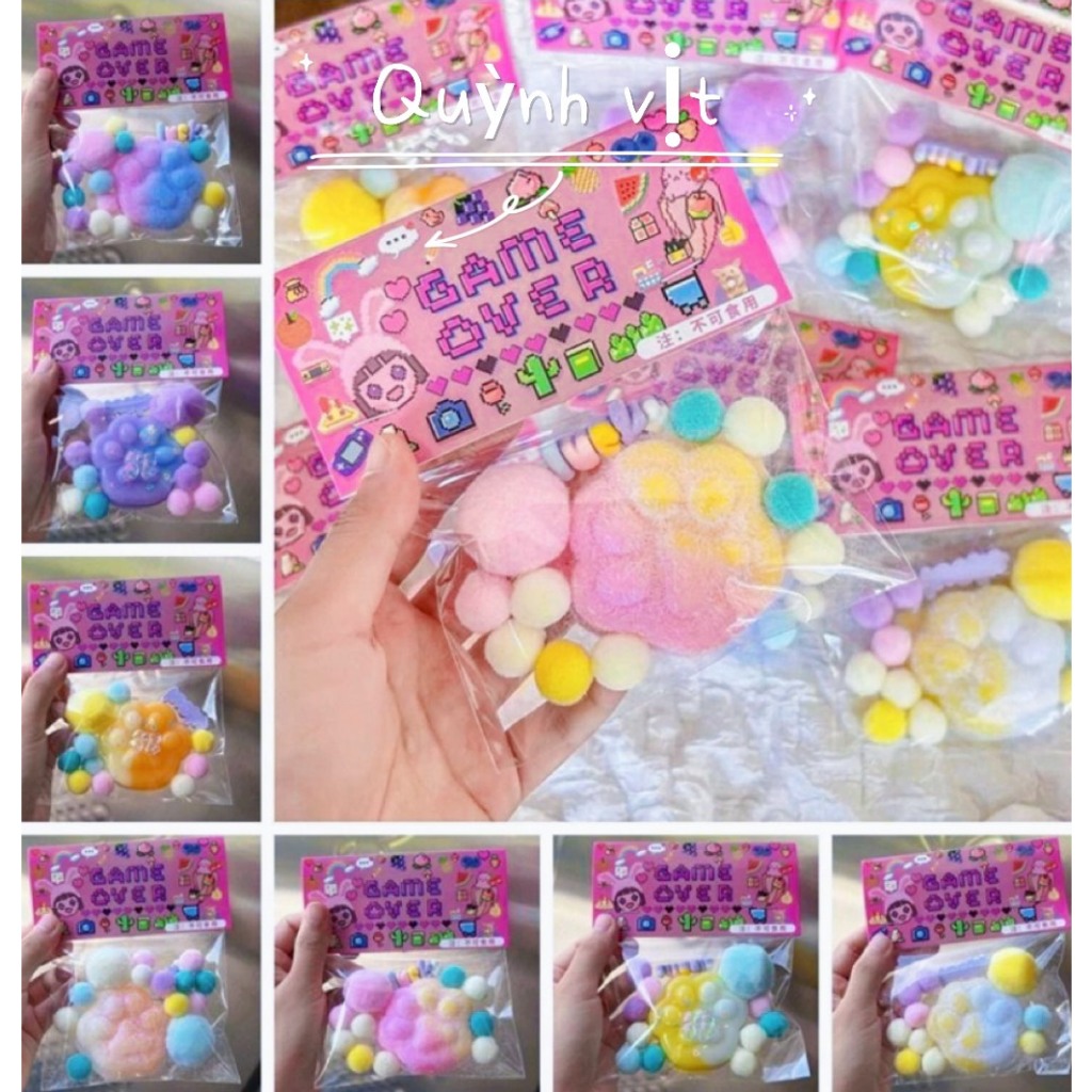 Squishy tay mèo shop Quỳnh Vịt bóp cực mịn dẻo đã tay giúp giảm stress