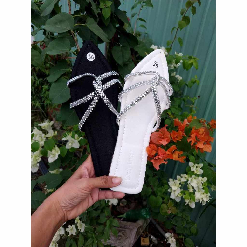 DLX01 DÉP LÊ MŨI NHỌN KẾT HỢP XOÀN CHÉO THỜI TRANG NỮ