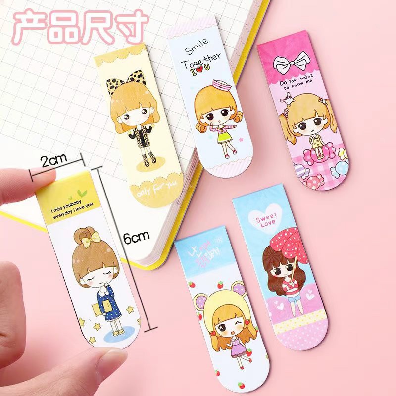 Đánh dấu trang nam châm/ kẹp từ tính phân trang nhiều hình cute - Túi 3 cái - Giao màu ngẫu nhiên