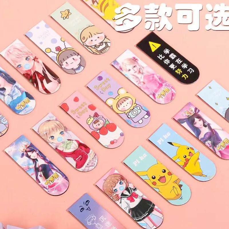 Đánh dấu trang nam châm/ kẹp từ tính phân trang nhiều hình cute - Túi 3 cái - Giao màu ngẫu nhiên