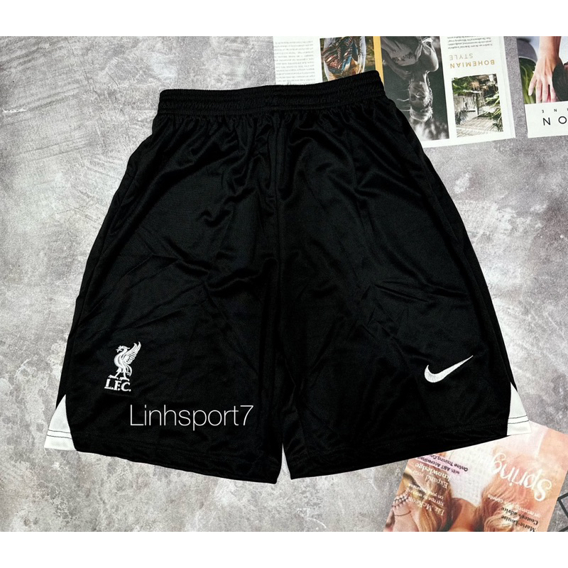 Quần đùi bóng đá vải thái clb Liverpool màu đen 2023 đủ size S m l xl xxl
