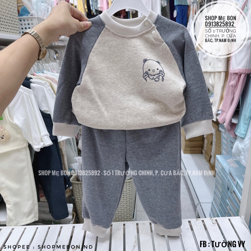 Bộ Nỉ Bông Dày Dặn Hãng Anminaza Cho Bé 9m-4y