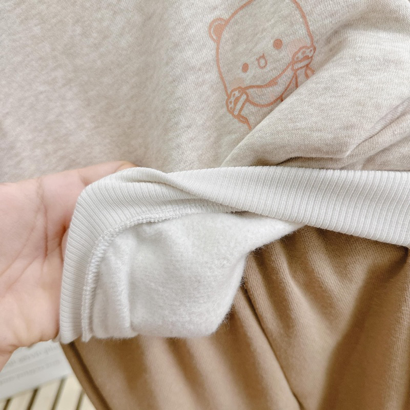 Bộ Nỉ Bông Dày Dặn Hãng Anminaza Cho Bé 9m-4y