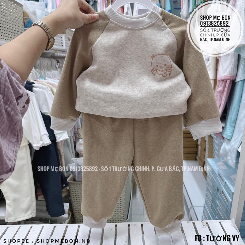 Bộ Nỉ Bông Dày Dặn Hãng Anminaza Cho Bé 9m-4y