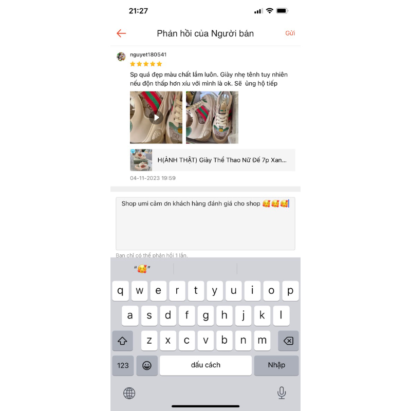 H Giày Thể Thao Nữ Đế 7p Xanh Lá Da Mềm Êm Fullbox Bill Túi Hãng Cao Cấp