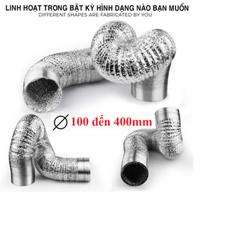 Fr] Ống Gió Mềm, Hút Mùi - Ống Bạc Dẫn Gió, Thông Hơi Máy Sấy 1m