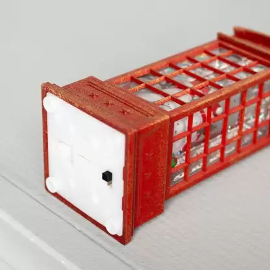 Đồ Trang Trí Christmas Đèn Tuyết Trạm Điện Thoại Snowman - Chổi Xể