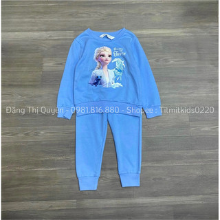 Bộ nỉ da cá bé gái Elsa 2-10y