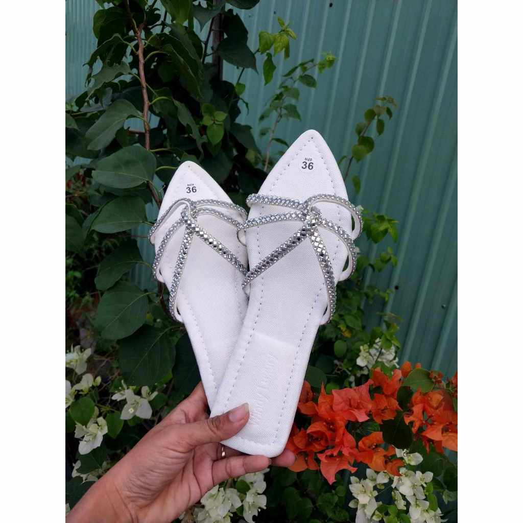 DLX01 DÉP LÊ MŨI NHỌN KẾT HỢP XOÀN CHÉO THỜI TRANG NỮ