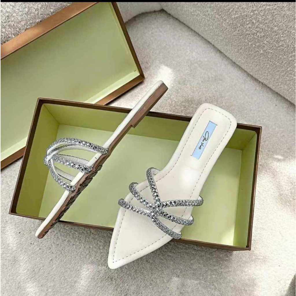 DLX01 DÉP LÊ MŨI NHỌN KẾT HỢP XOÀN CHÉO THỜI TRANG NỮ