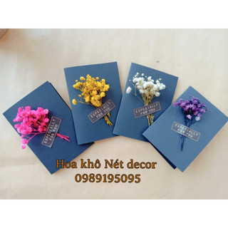 Thiệp hoa khô kiểu đơn giản có đủ màu