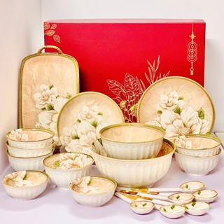 Bộ Bát Đĩa Kèm Hộp Quà Tặng Đầy Đủ Đẹp Sang Trọng Ý Nghĩa Ngày Lễ Tết Gosumi