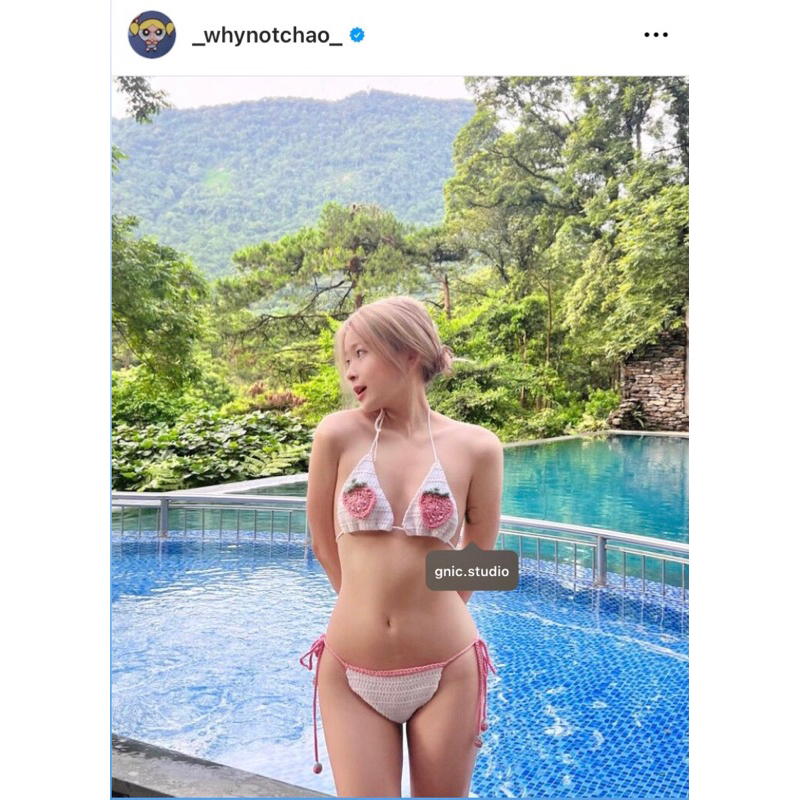 Set bikini dâu - bikini móc len - gnic.studio