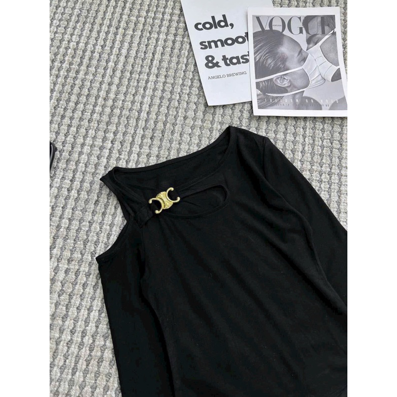 ÁO THUN TRỄ VAI KIỂU KHOÉT CHẤT THUN BOZIP CO GIÃN MẠNH MS11380