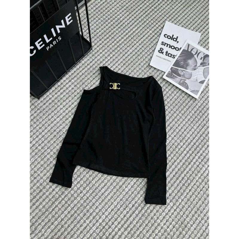 ÁO THUN TRỄ VAI KIỂU KHOÉT CHẤT THUN BOZIP CO GIÃN MẠNH MS11380