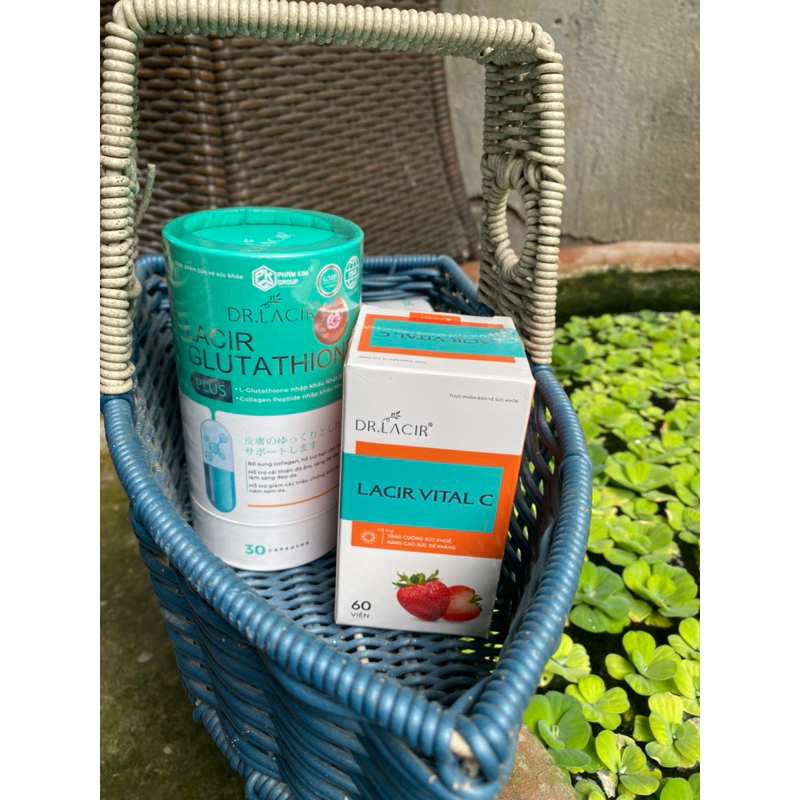 Viên uống trắng da Glutathione 600 + Glutathione Plus, Trắng da, giảm nám tàn nhang tặng vitamin C