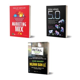 Sách combo khởi nghiệp ngành bán lẻ + marketing mix + bán hàng 5.0