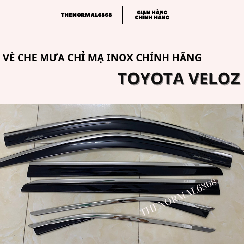 Vè che mưa ToyotaVeloz 2022-2023 chỉ inox cao cấp 6 chi tiết chính hãng