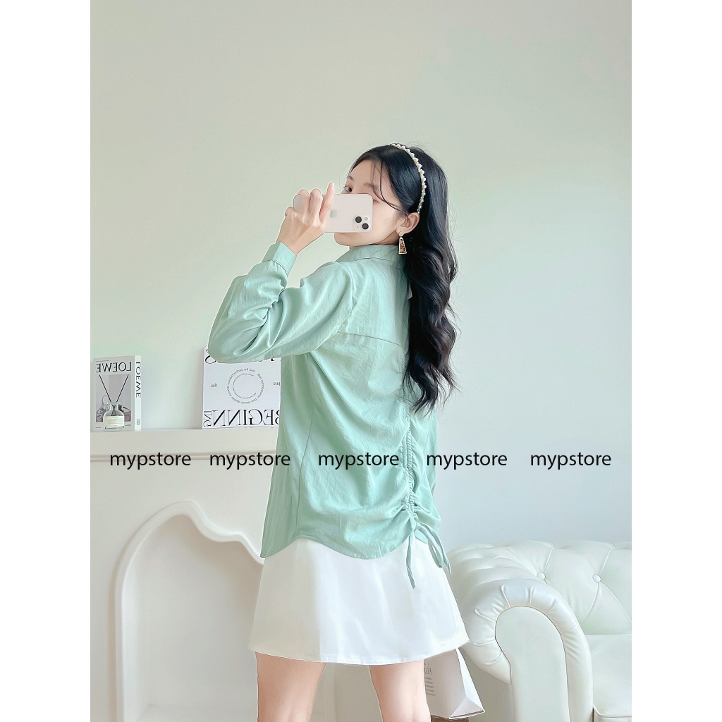 Áo sơ mi rút dây sau lưng tay dài Mypstore