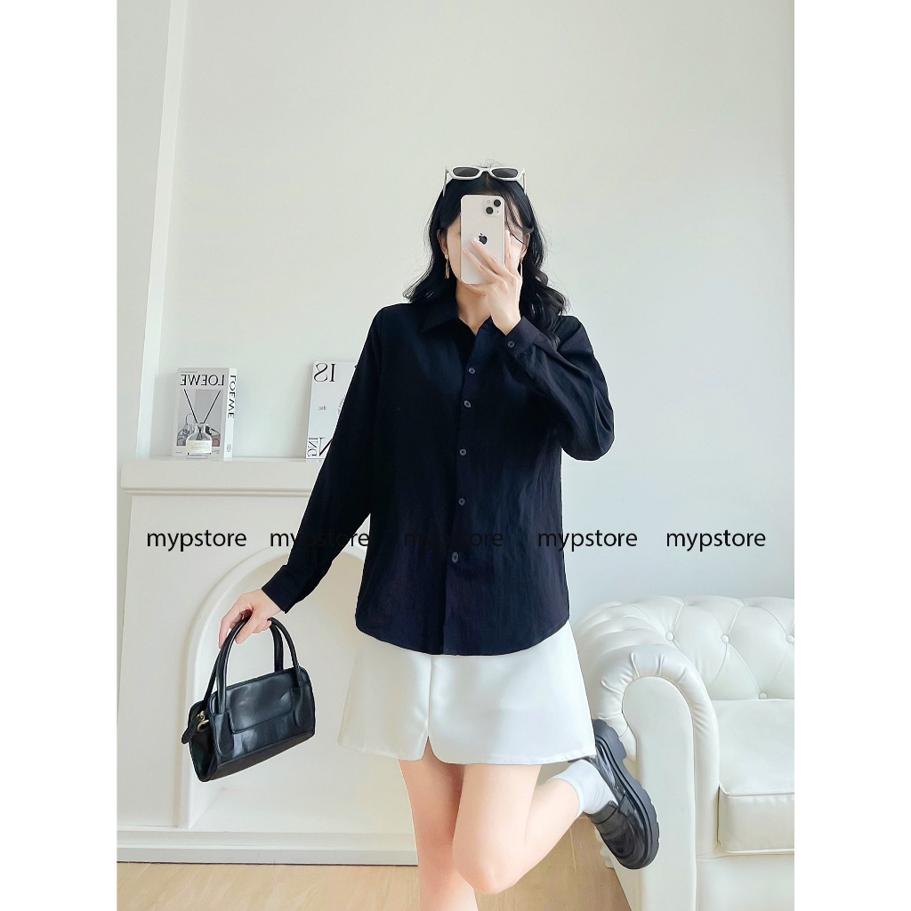 Áo sơ mi rút dây sau lưng tay dài Mypstore