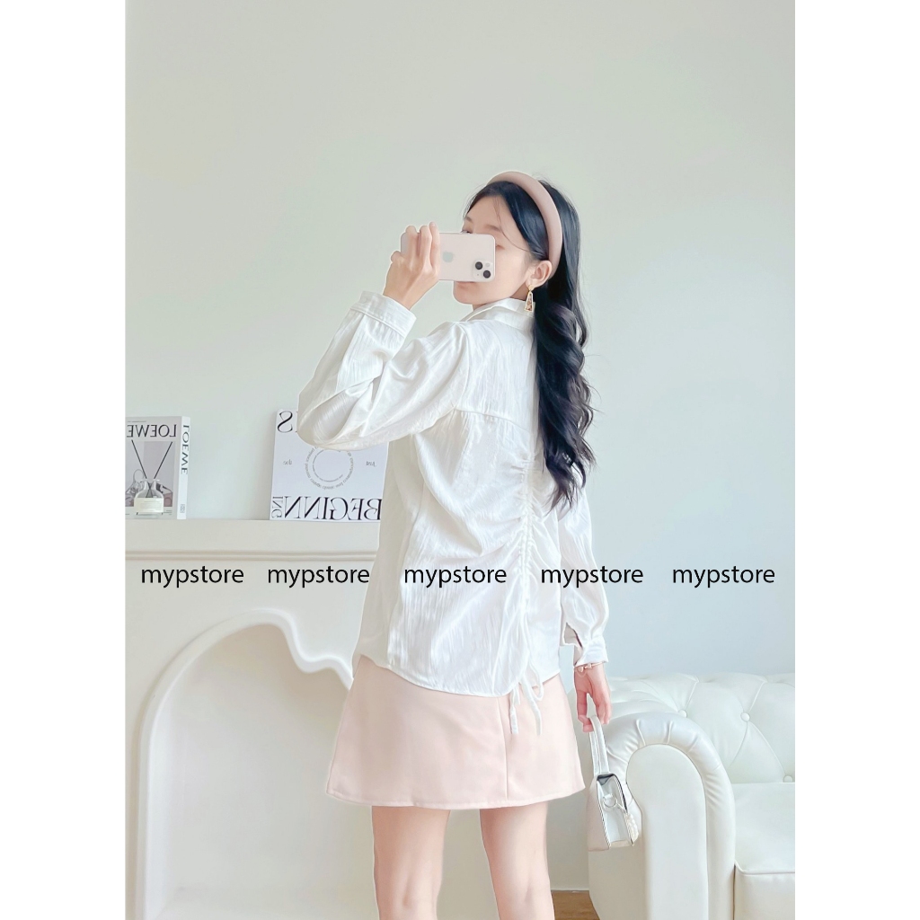 Áo sơ mi rút dây sau lưng tay dài Mypstore