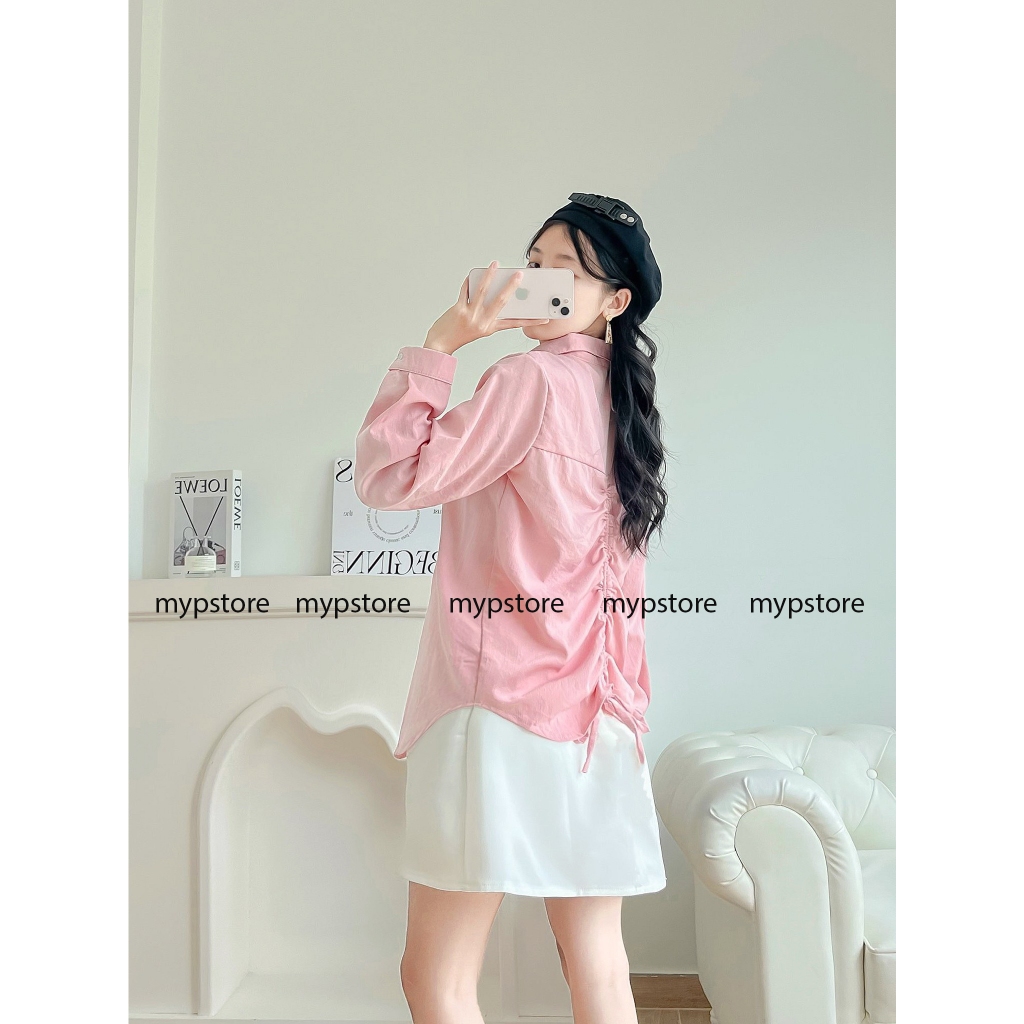 Áo sơ mi rút dây sau lưng tay dài Mypstore