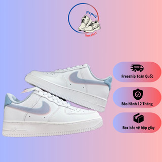 Giày air force 1 low lv8 double swoosh light armory blue, giày af1 lv8 xanh hồng cho nữ full bill box pepcii sneaker