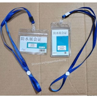100 Bộ Dây Đeo Thẻ (dây phù hiệu) kèmbảng tên nhưa dẻo cao cấp (ngang & dọc)