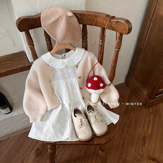 Lala dress Váy cổ sen buộc nơ thiết kế P'ti chou Váy bé gái 10kg - 23kg