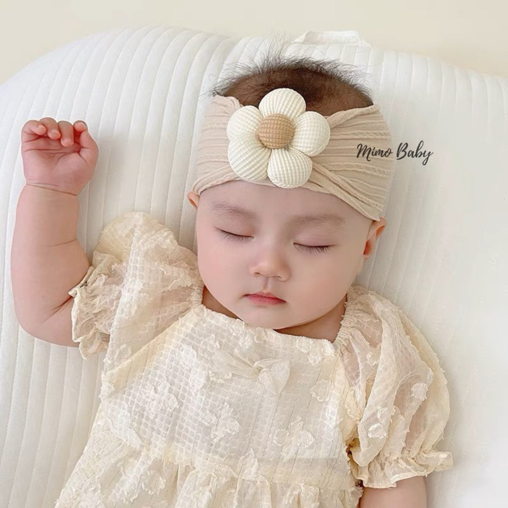 Set băng đô Turban đính hoa kèm tất chống trượt ChicBaby phong cách Hàn cho bé