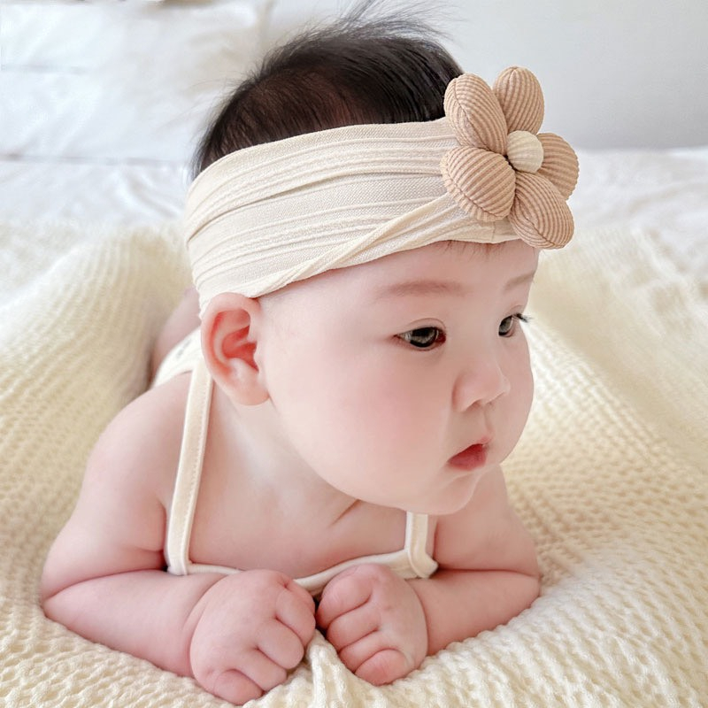 Set băng đô Turban đính hoa kèm tất chống trượt ChicBaby phong cách Hàn cho bé