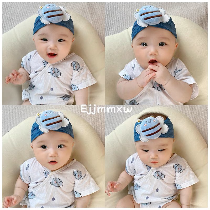 Set băng đô Turban kèm tất hình con ong dễ thương cho bé sơ sinh