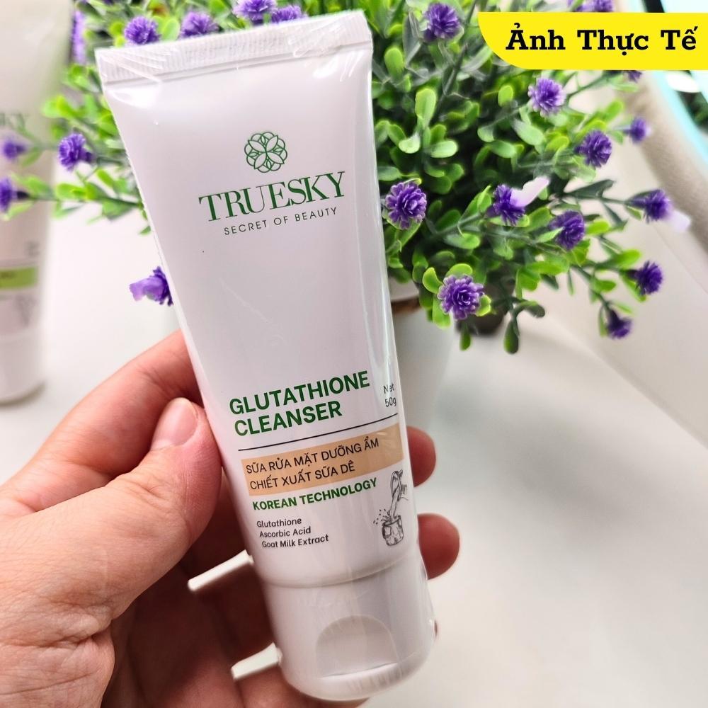 Sữa Rửa Mặt Truesky chính hãng 50ml Srm Rau Má Sữa Dê Cấp Ẩm Trắng Da Dịu Nhẹ Cho Da Khô Thường Nhạy Cảm Hỗn Hợp Dầu Mụn