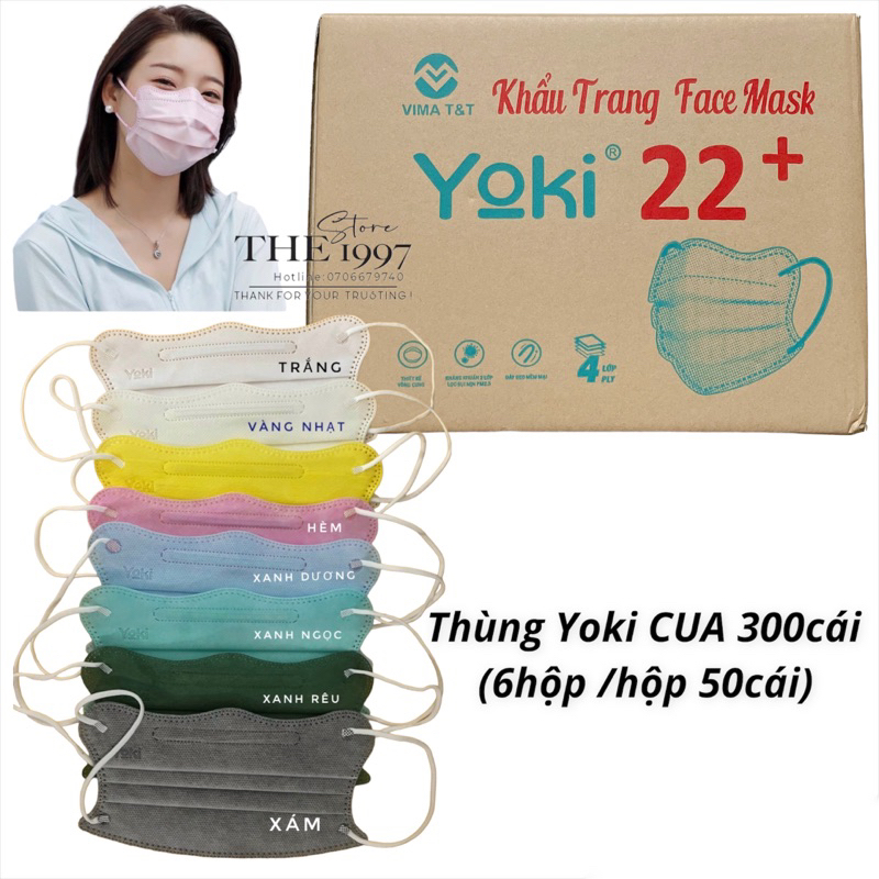 Khẩu trang Cua Yoki 22+ kiểu dáng KF94 thời trang 4 lớp dày kháng khuẩn