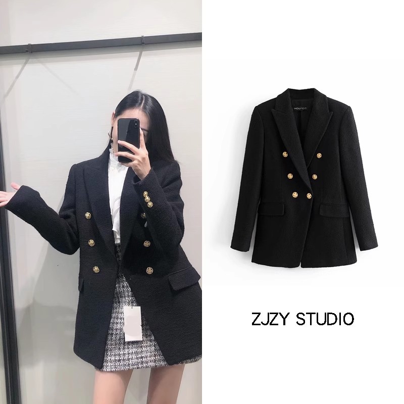 Ảnh thật 7 hình cuối-HC986.Áo blazer Tweed phong cách Âu Mỹ kiểu dáng US Zar sang chảnh