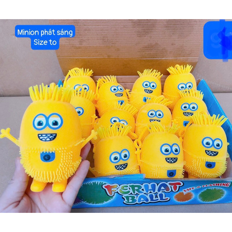 Bóp xả stress silicon nhân vật minion có đèn led
