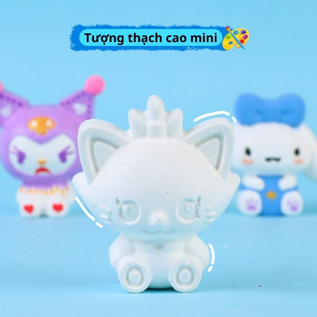 Đồ 1k set tô tượng mini  2 tượng + 1 màu + 1 cọ đầy đủ các kiểu dáng tiên cá, hoa lá, hoạt hình siêu đ