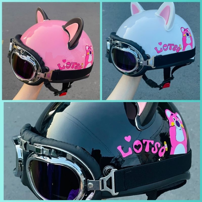 Mũ bảo hiểm kính phi công cute