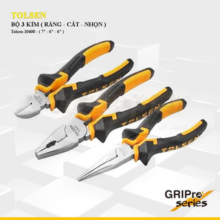 Bộ 3 kìm răng cắt nhọn thép cr-v mạ niken chống gỉ tolsen 10400