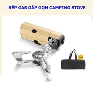 Bếp Gas Camping Stove Bếp gas mini gấp gọn dùng đi cắm trại dã ngoại, bếp gas gấp gọn leo núi