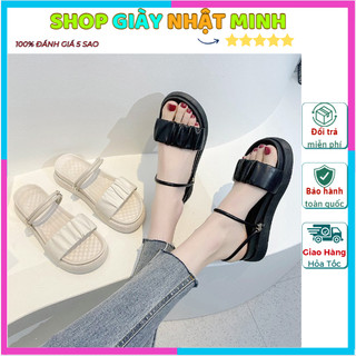 Sandal nữ quai bèo nhúm đế siêu nhẹ,êm chân ,cực xinh hot