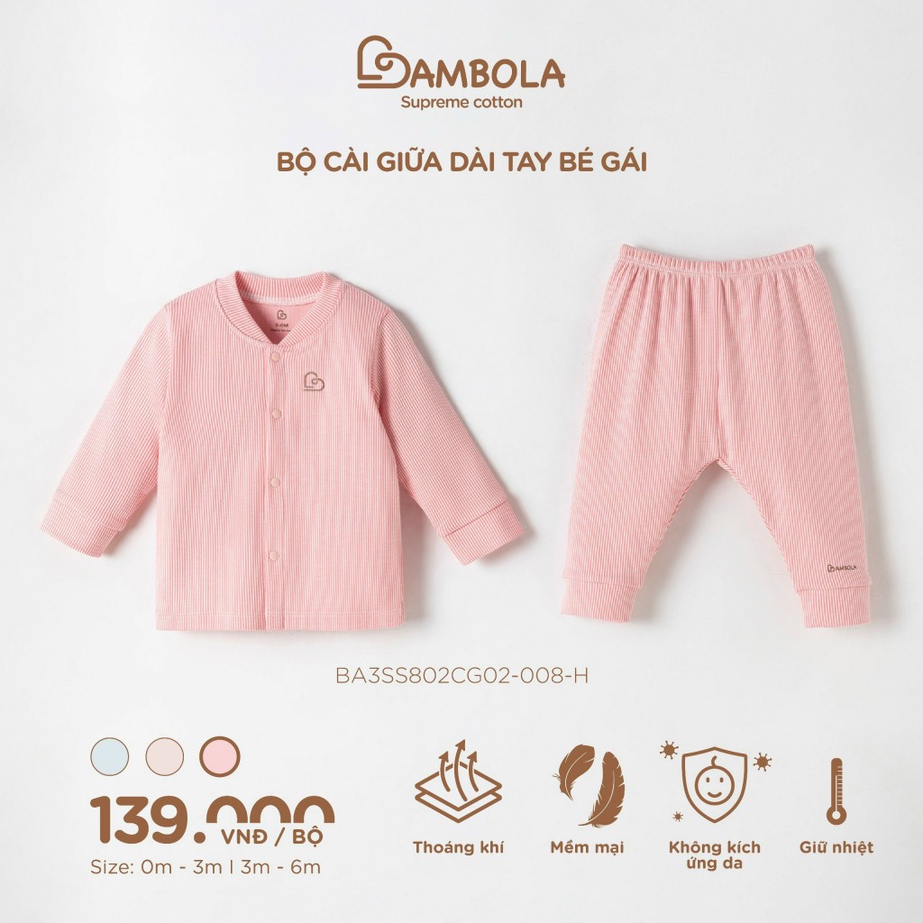 Bambola- Bộ quần áo sơ sinh nỉ mùa Đông cho bé trai, bé gái