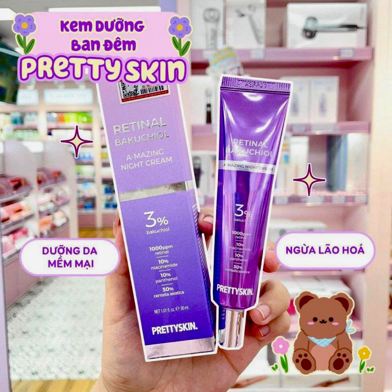 Kem dưỡng Retinal bakuchiol A-mazing night cream, tái tạo trẻ hóa xoá nhăn đều màu da