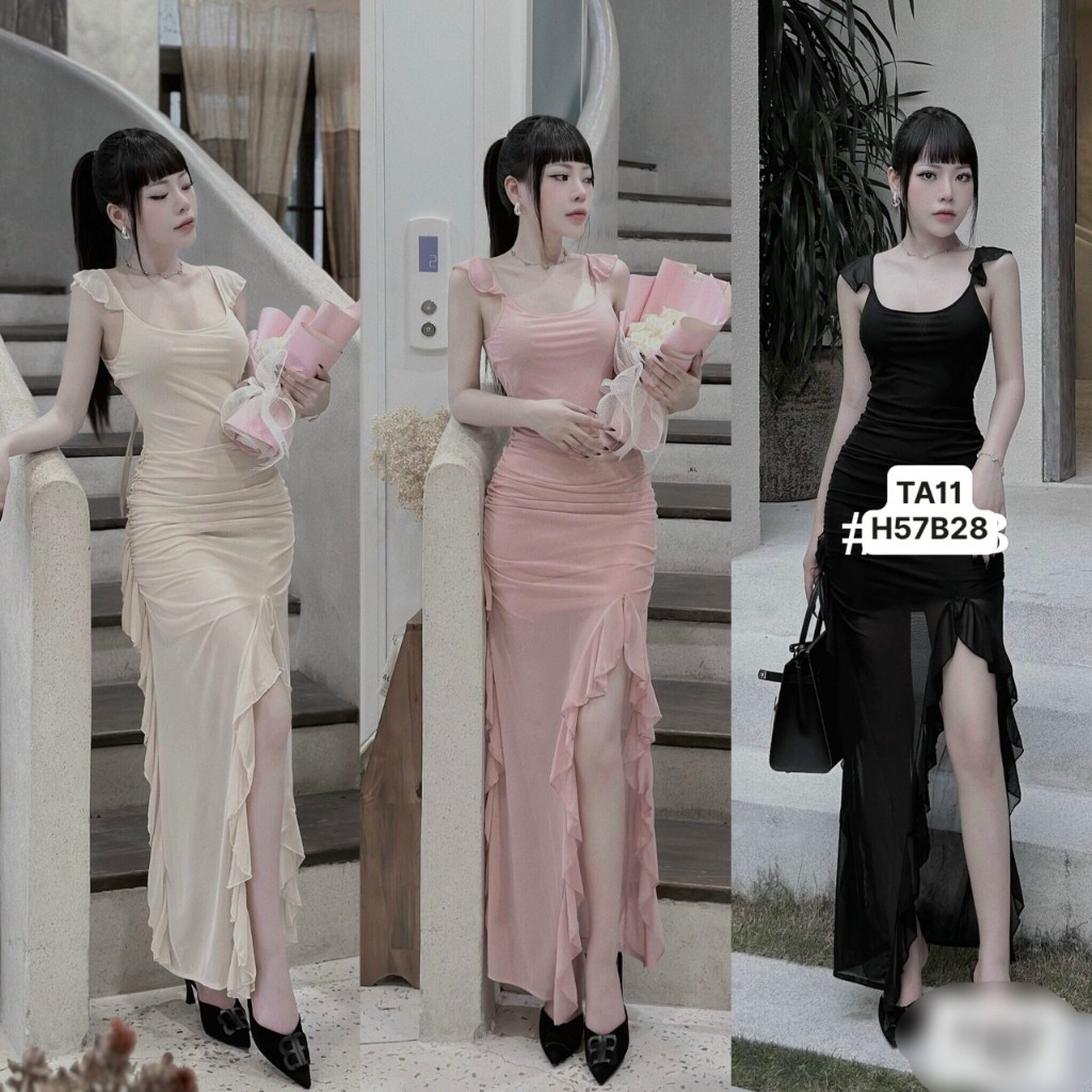 Váy tay bèo dáng dài 3 màu T11