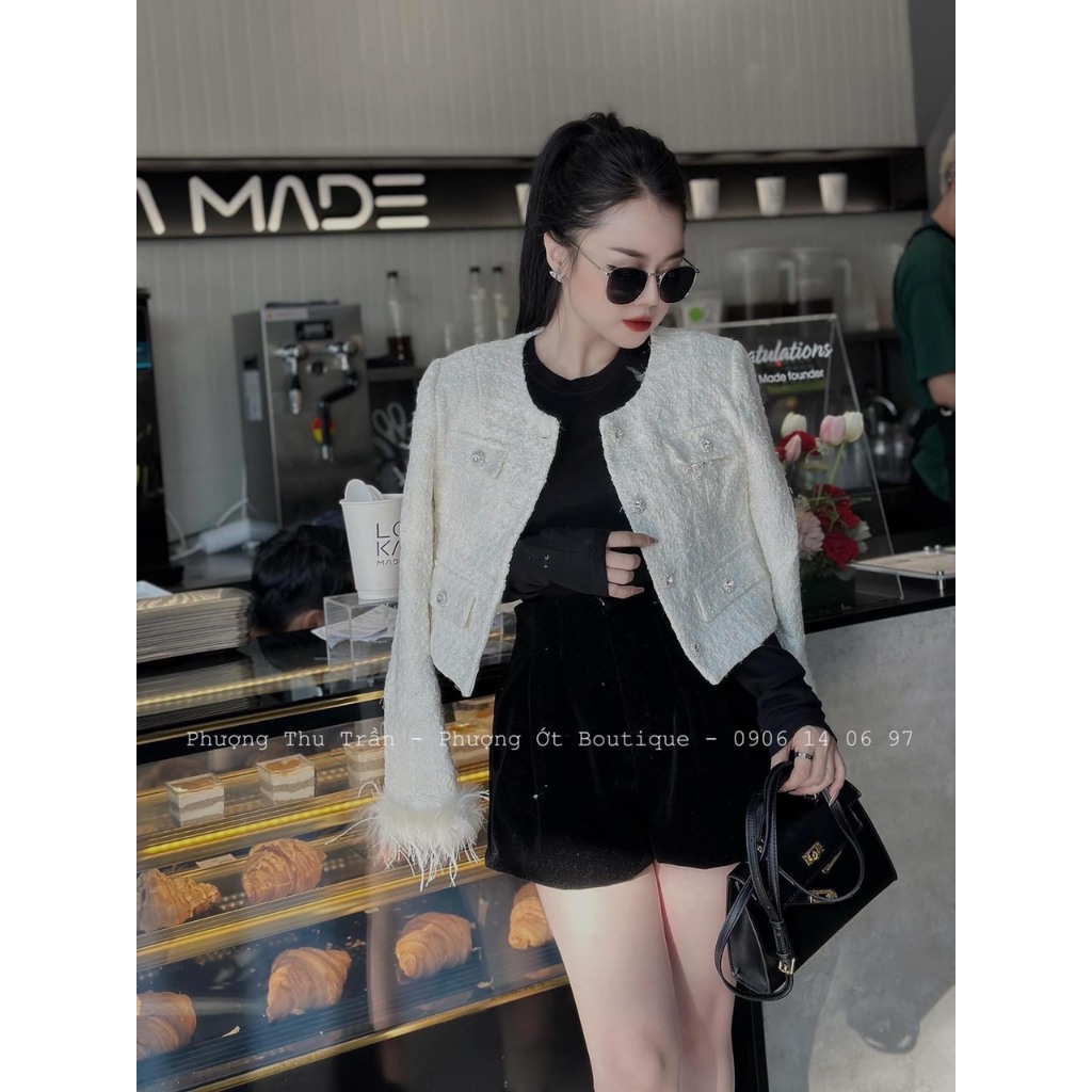 Áo khoác dạ tay lông chuẩn mẫu siêu hót luôn chuẩn chất dạ mẫu mặc T11