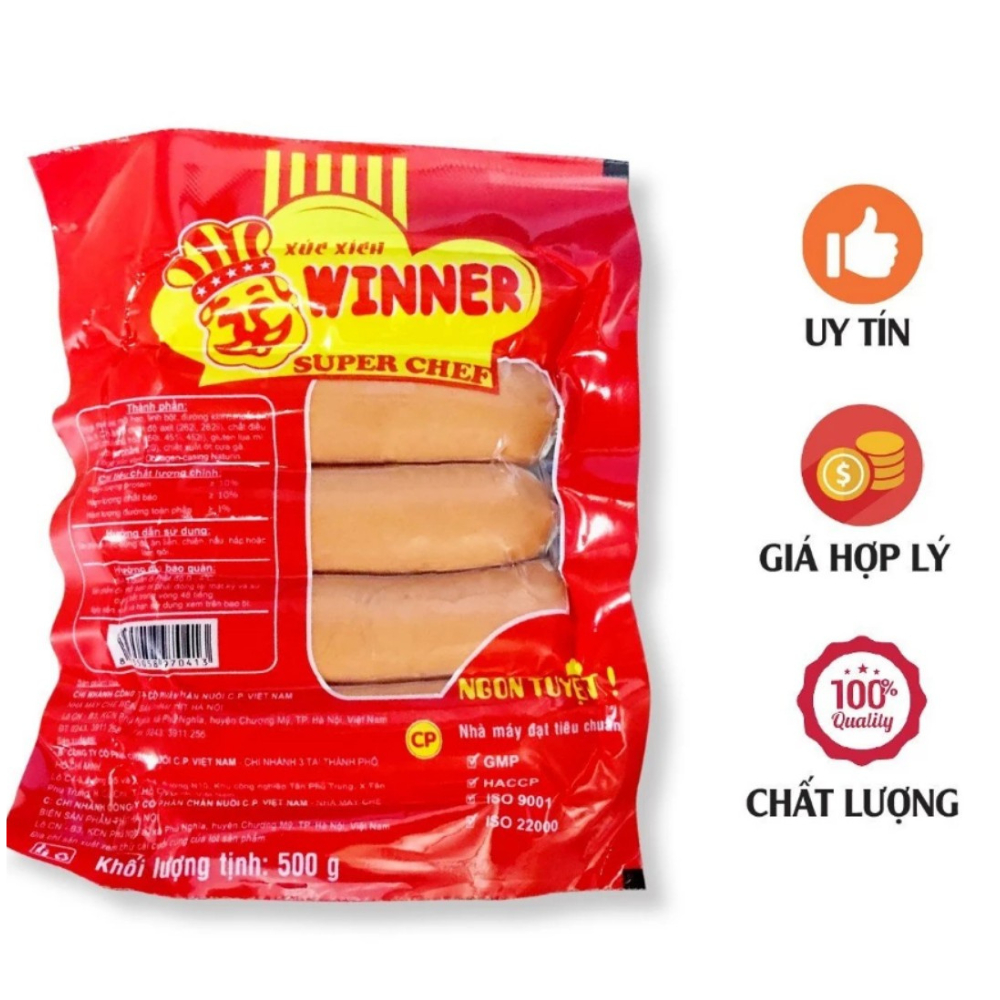 Xúc xích winner gói 500g 10 chiếc